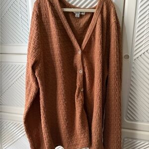 Cozy Brown Button-Up Top